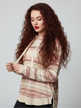 Wallflower Southwestern Knit Hoodie Long Sleeve Earth Tones Size XL